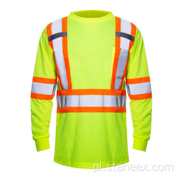 Bezpieczeństwo odblaskowe Koszula o wysokiej widoczności żółtą koszule robocze